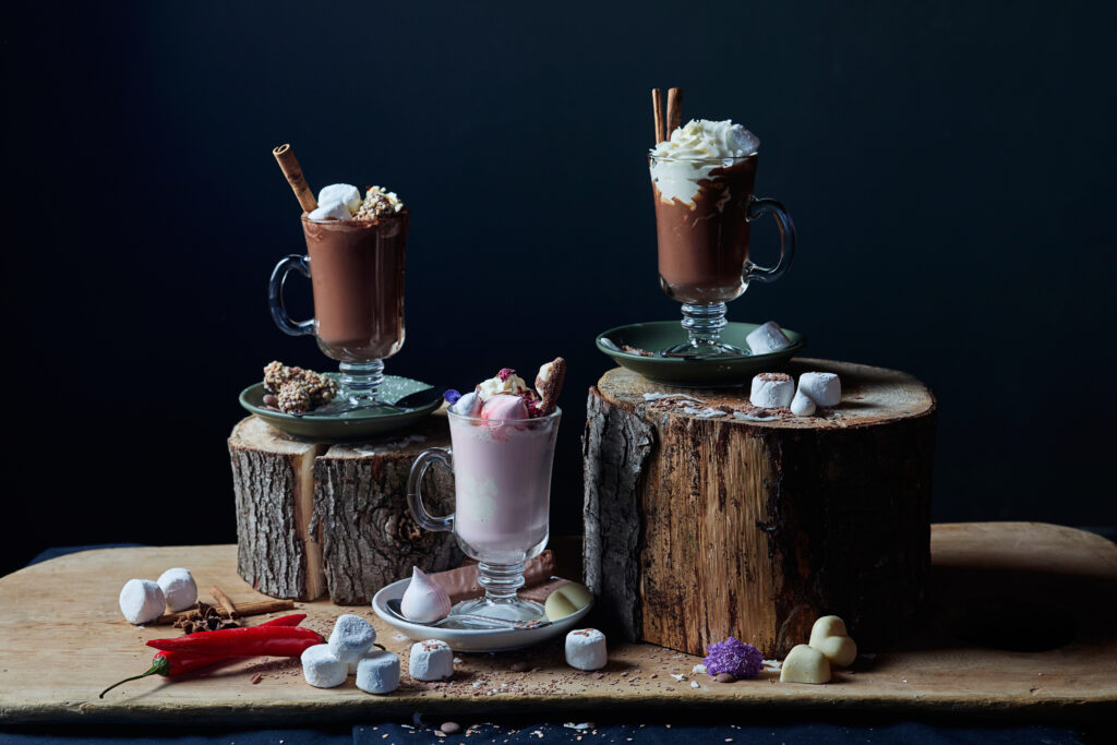 Limited-edition hot chocolate topped with edible gold, served at Mayfair Hotel Adelaide